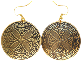 Серьги Кельтский крест, латунь